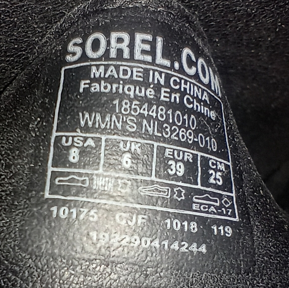 Sorel Black Joanie II Strappy Wedge Sandals Size 8 EUC - Picture 11 of 13